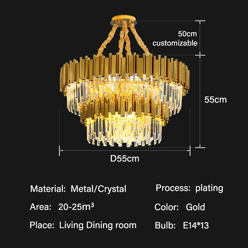 Modern Luxury Gold Crystal Lustre