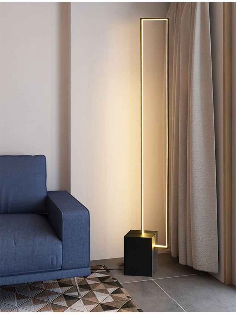 Nordic Standing Contemporary Smart Square Led Strip Floor Lamp