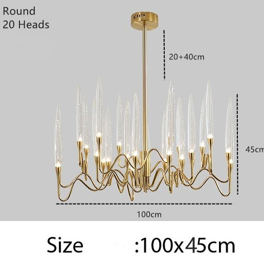 Luxury Nordic Tree Branch Candle Shaped Crystal Chandelier