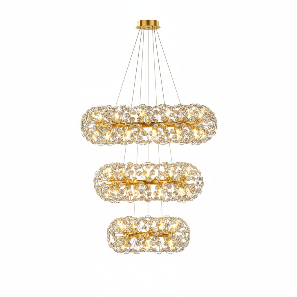 Modern Gold Crystal Circular Hanging Chandelier ChandeliersLife®