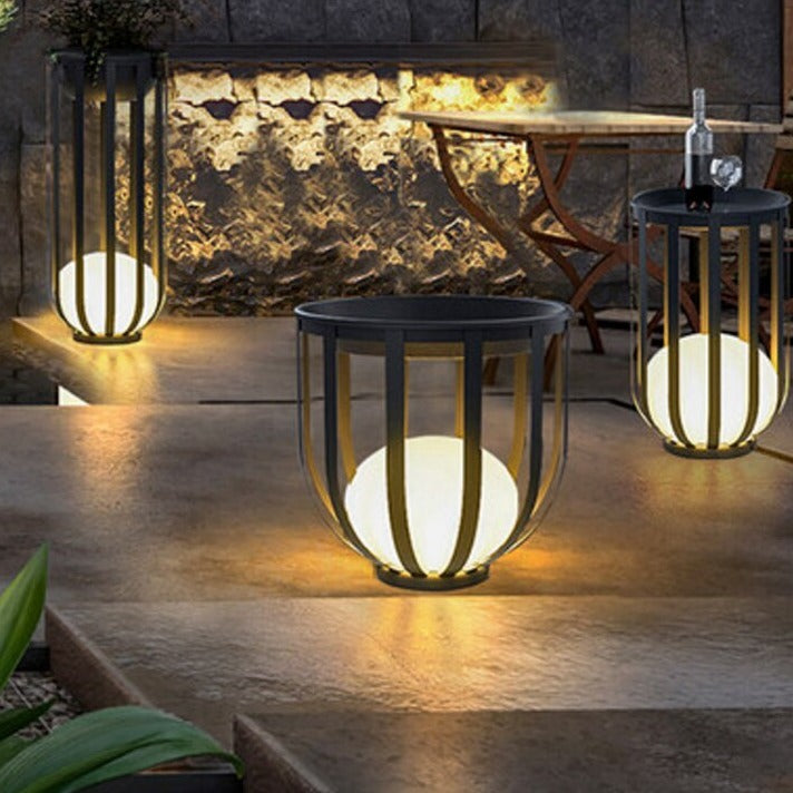 Outdoor Terrace Flower Stand Lamp