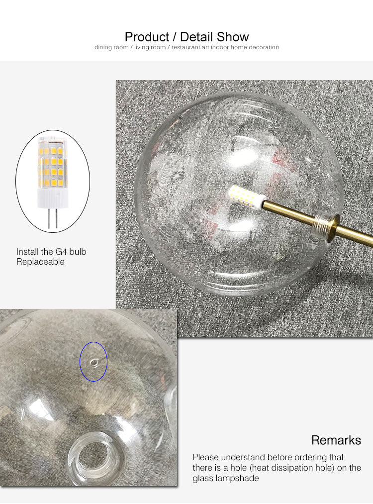 Modern Luxury Glass Ball Chandelier