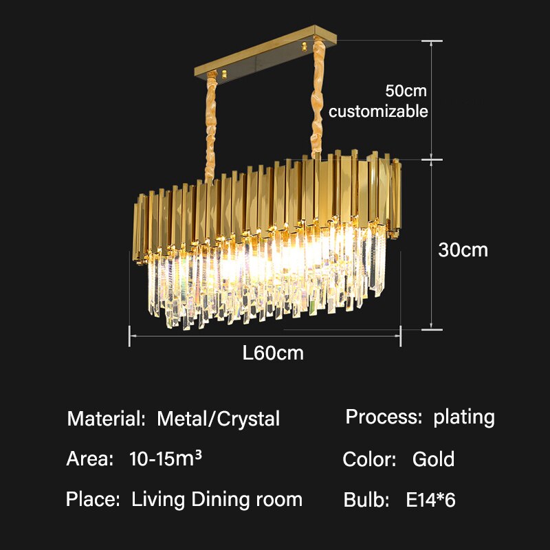 Modern Line Luxury Gold Crystal Lustre