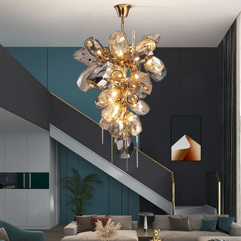 Modern Luxury Villa Glass Chandelier