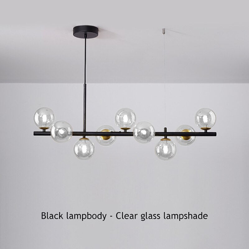 Modern Long Dining Room Chandeliers Glass Ball