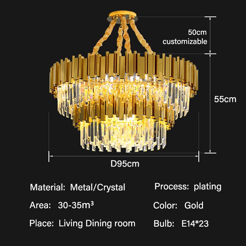 Modern Luxury Gold Crystal Lustre