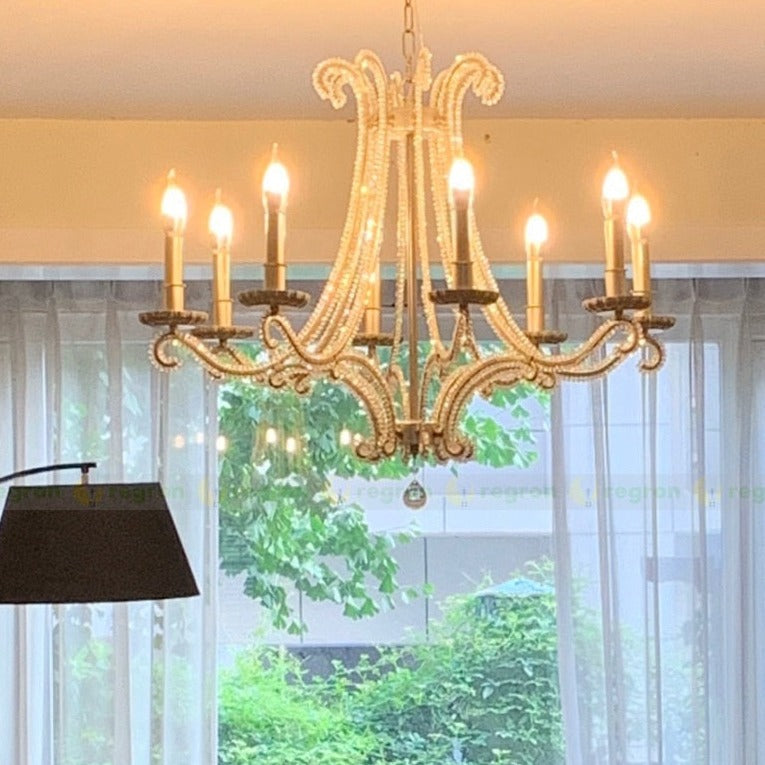 French Cast Metal Chandelier