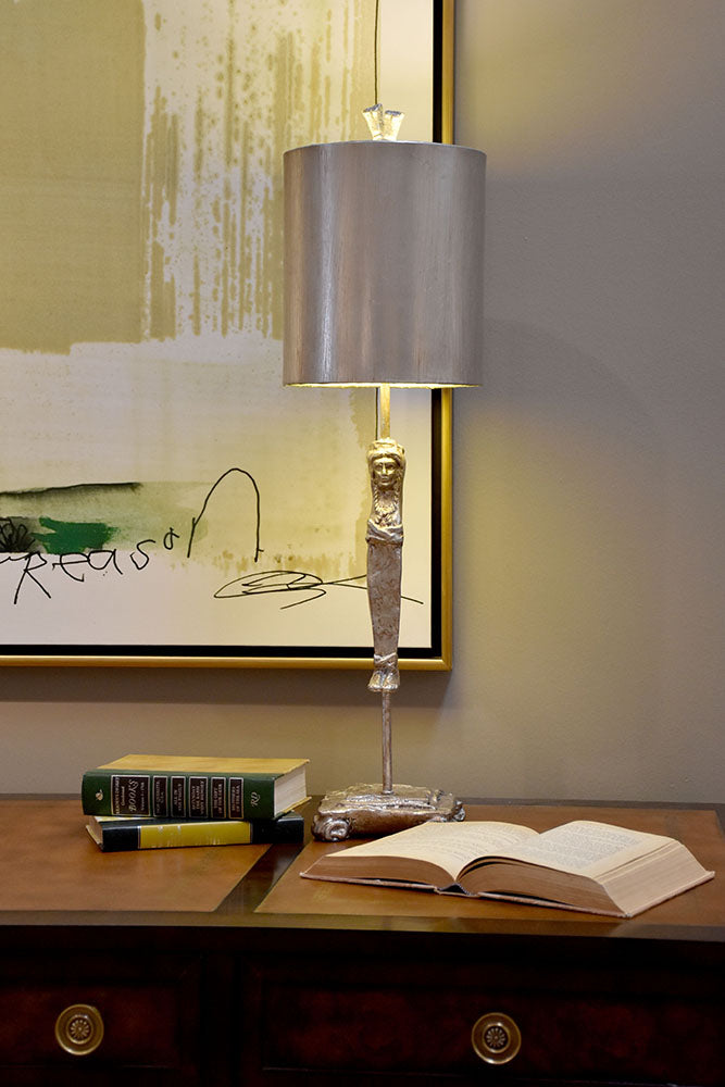 Caryatid Table Lamp - Silver